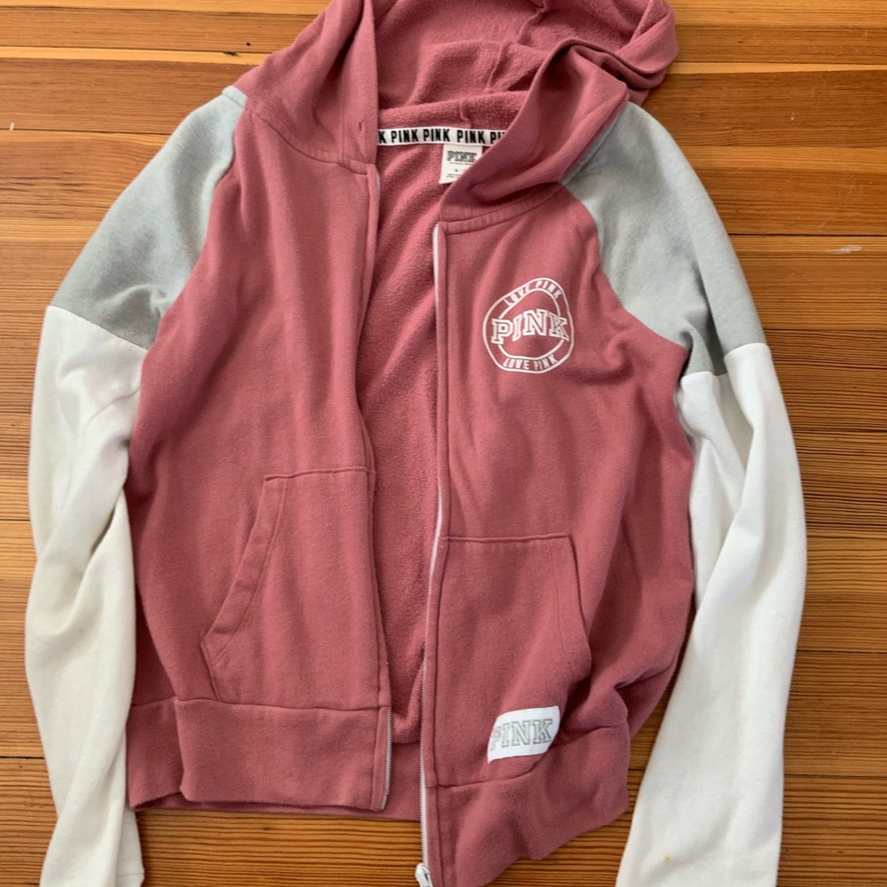 Pink sweater zip up